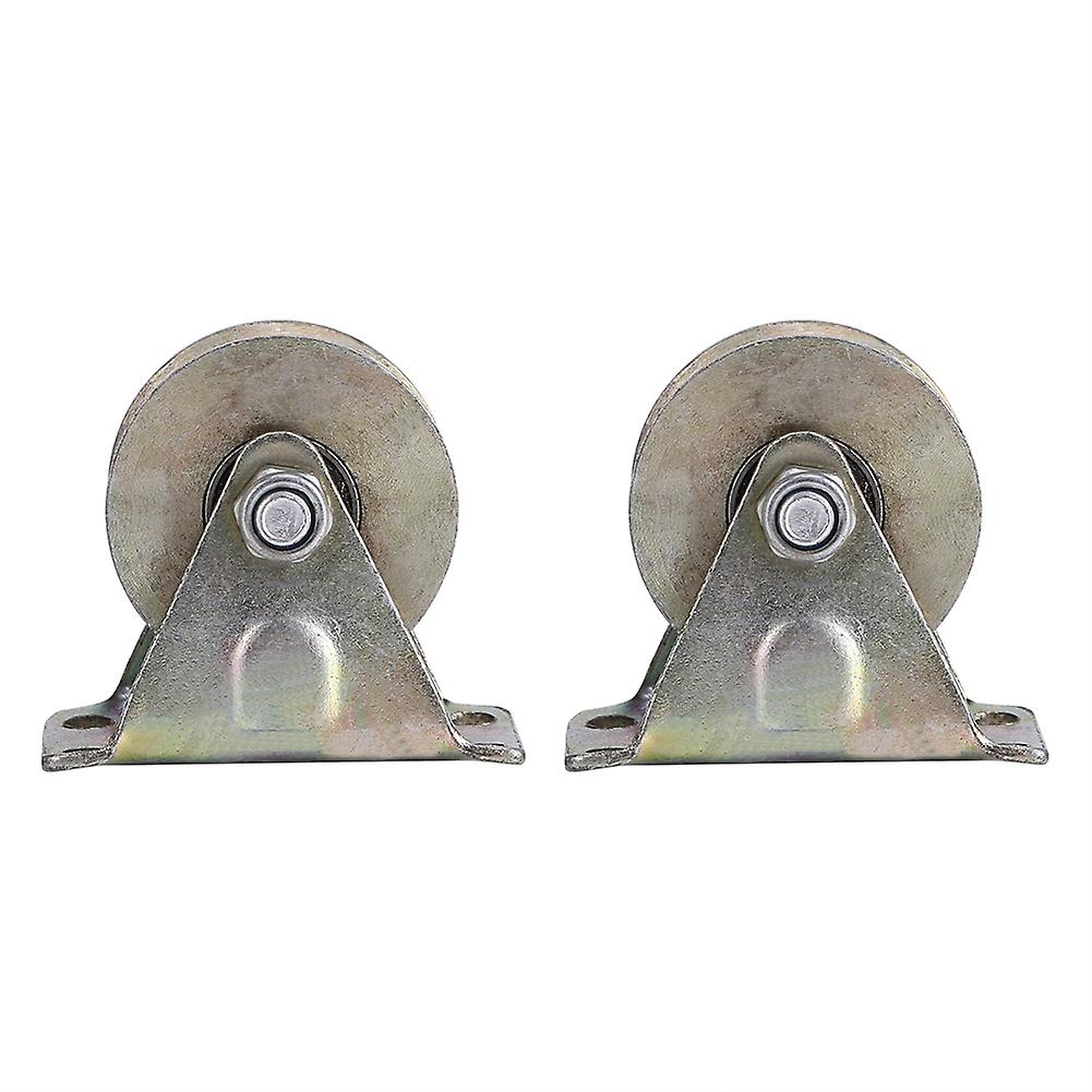 2pcs 2" V Type Wheel Track Rail W/ Bracket V Type Sliding Gate Roller Steel