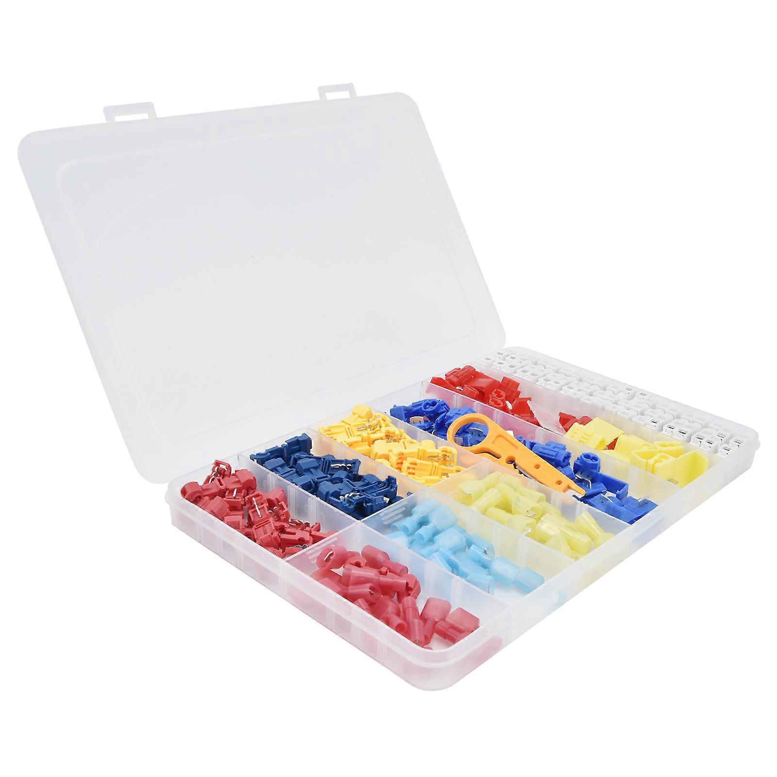 156Pcs T Tap Wire Connectors Electrical Quick Disconnect Terminals Assortment Kit Stripper