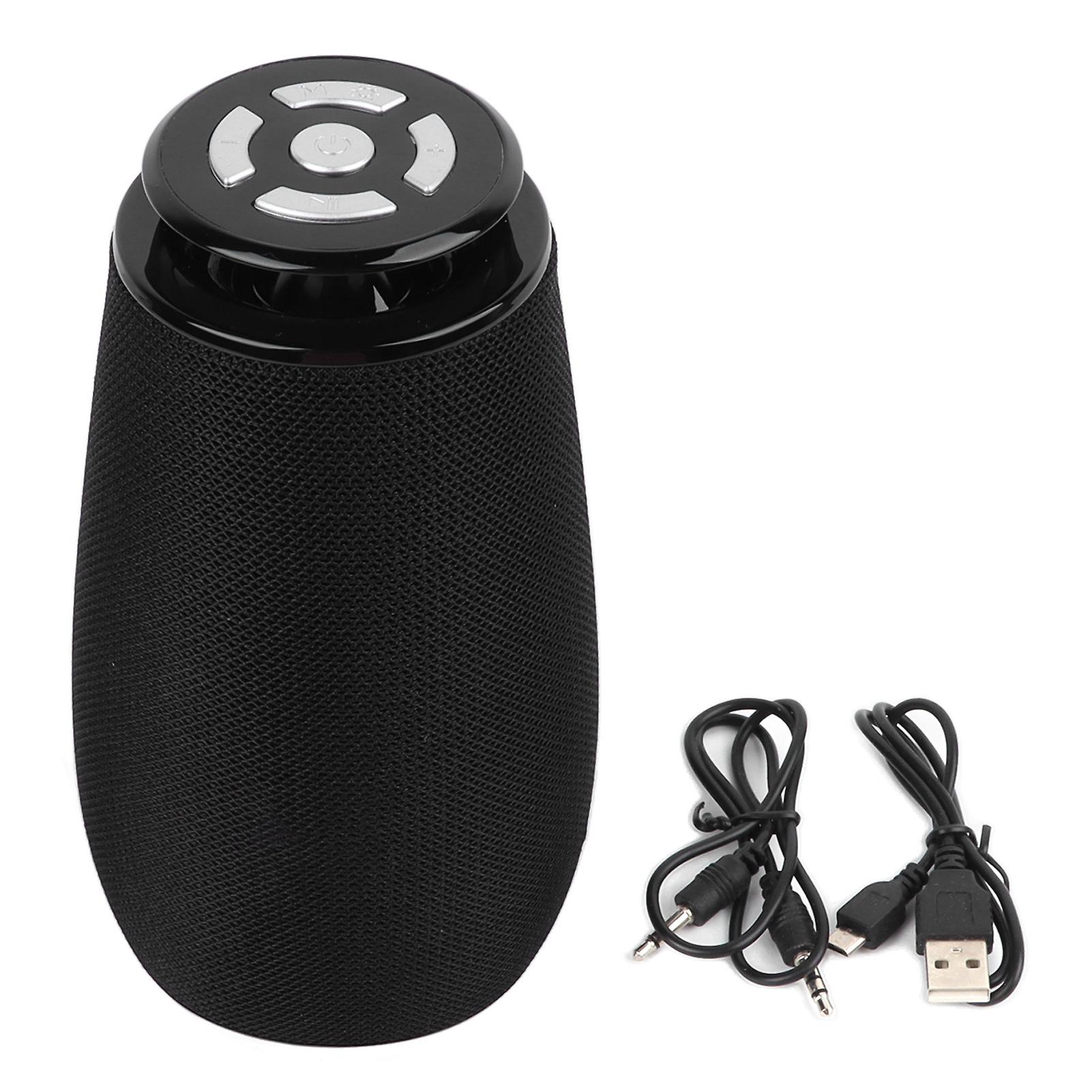 Bluetooth Speaker Support Memory Card U Disk Subwoofer Radio Wireless Speaker with Colorful Light Black