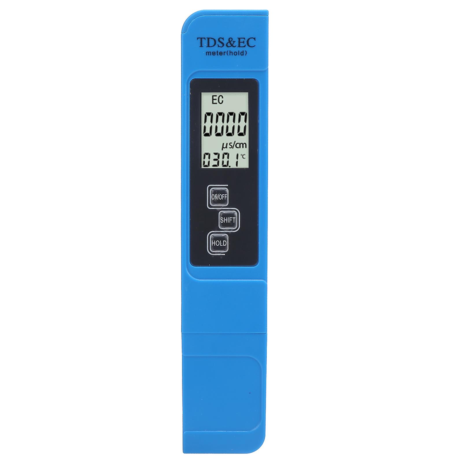 in 1 Water Quality Tester Portable TDS EC Temperature Meter with HD LED Display Blue