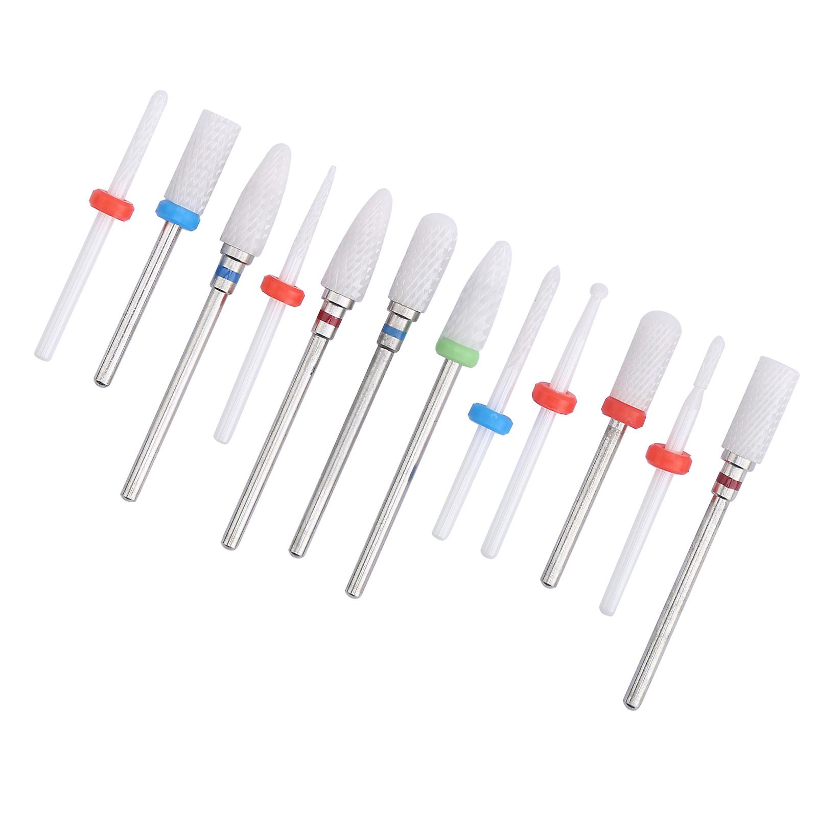 12pcs Ceramic Milling Cutter Drill Bit Electric Grinding Machine Milling Cutter Files