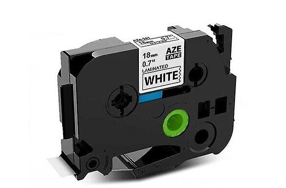 2 Pack Compatible Laminated Label Tape Tze-241 For Brother P-touch Black On White 18mm