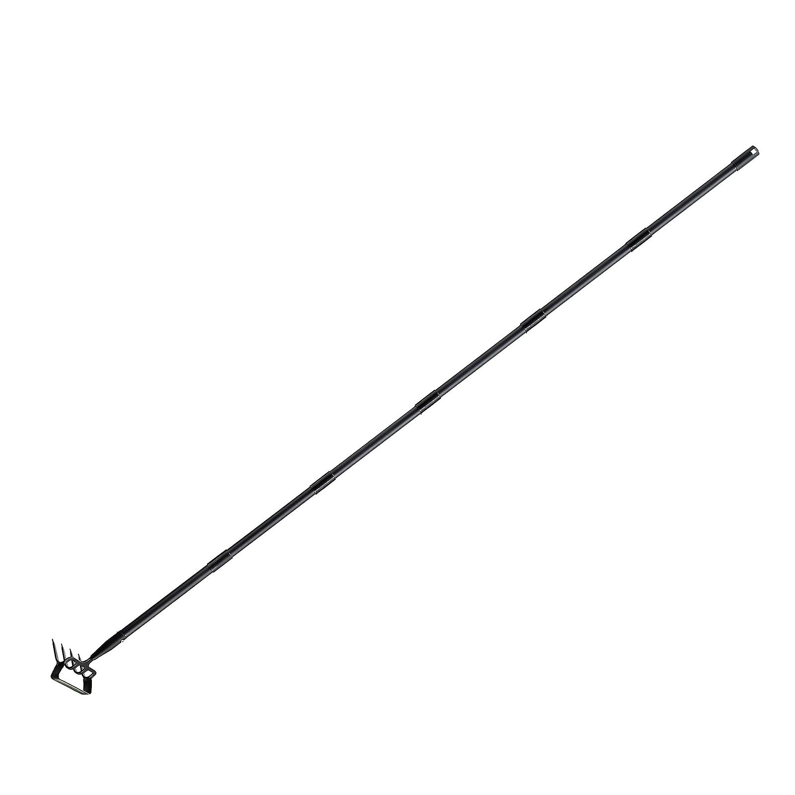 Scuffle Hoe with 4-Tines Rake Adjustable Handle Design Stable Durable Easy to Assemble Loosening Soil Garden Weeding Hoe Cultivator