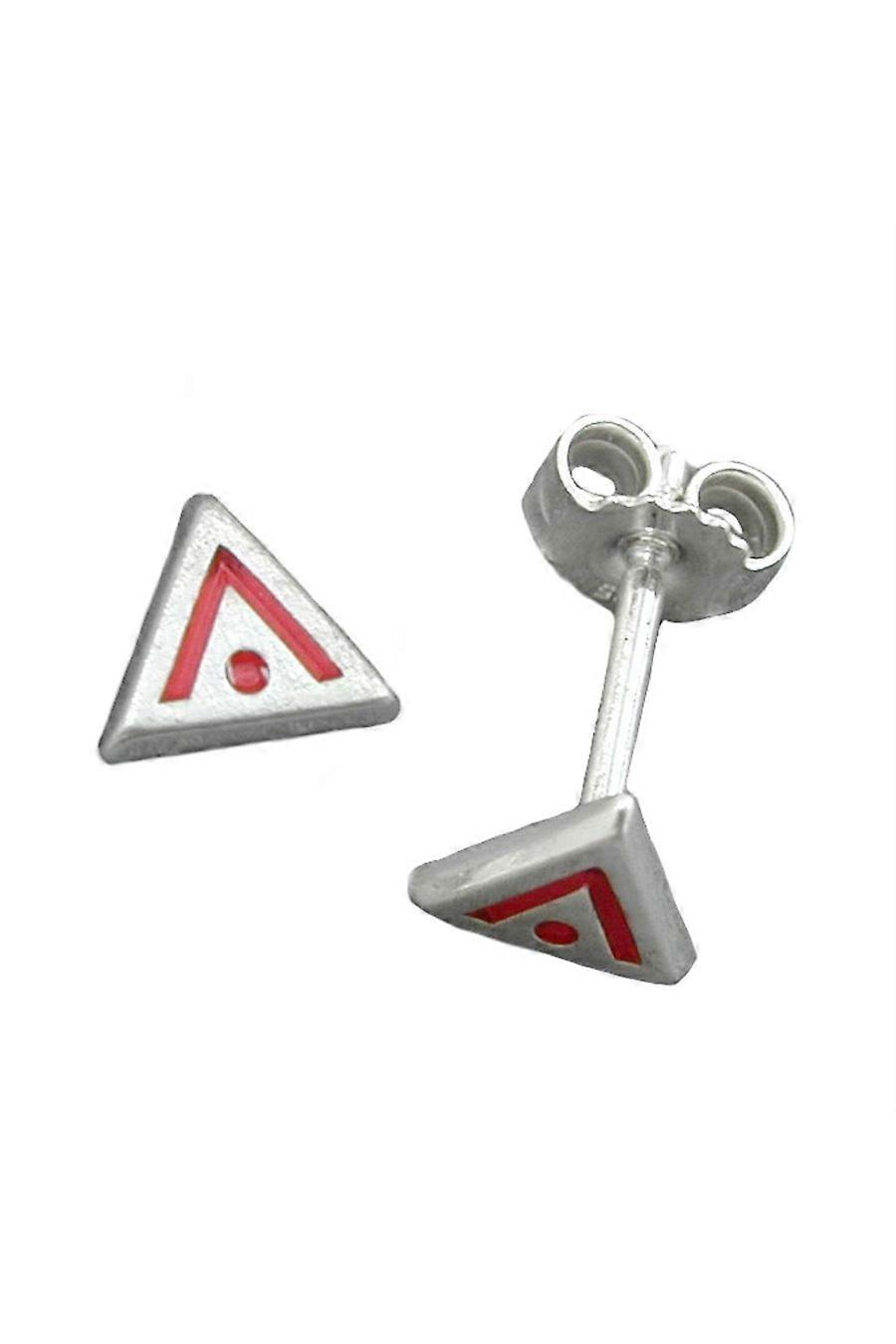 Earrings Triangle Red Signs Silver 925 - Gl90390