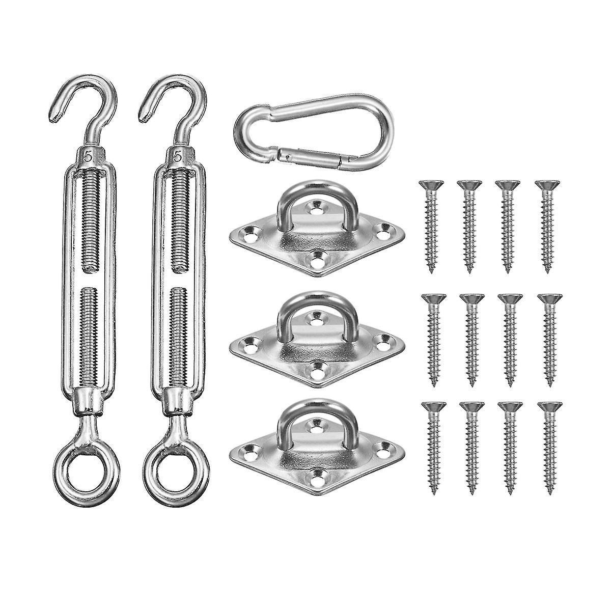 18Pcs Sun Shade Sail Accessories For Triangle Or Square Shade Sail Replacement Fitting Tools Kit