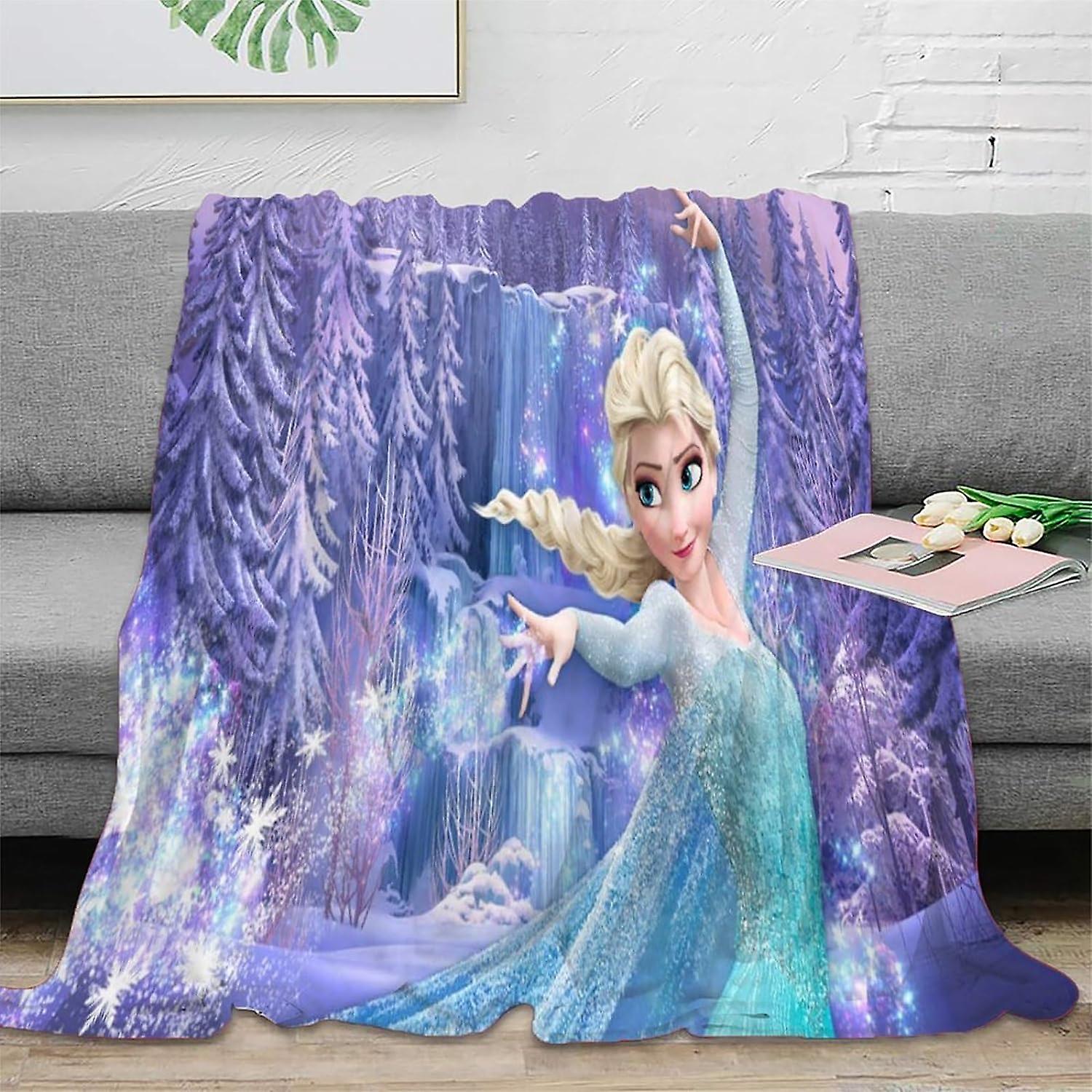 YWLETO Frozen Fleece Blankets Throw Large Kids Adults Microfiber Fluffy Soft Warm Lightweight Plush Blanket 3D Printed Flannel Blankets for Bed Sofa C