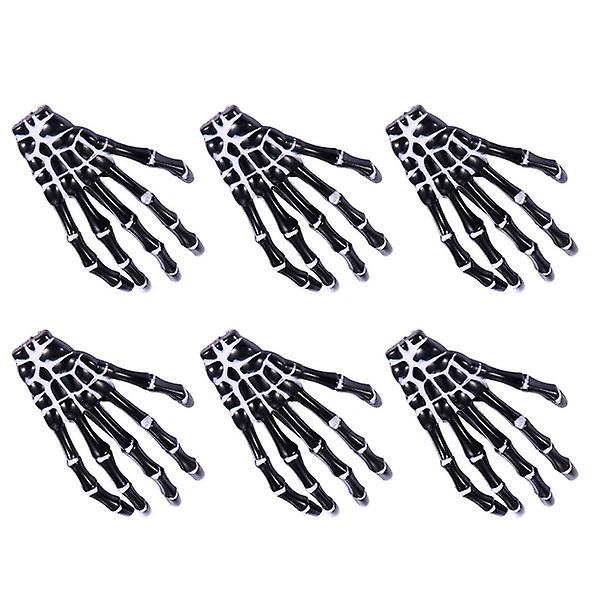 Hand Skeleton Hair Clip for Party 6pcs