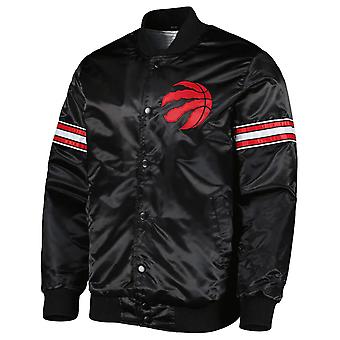 Nba Toronto Raptors Vintage Black Satin Letterman Bomber...