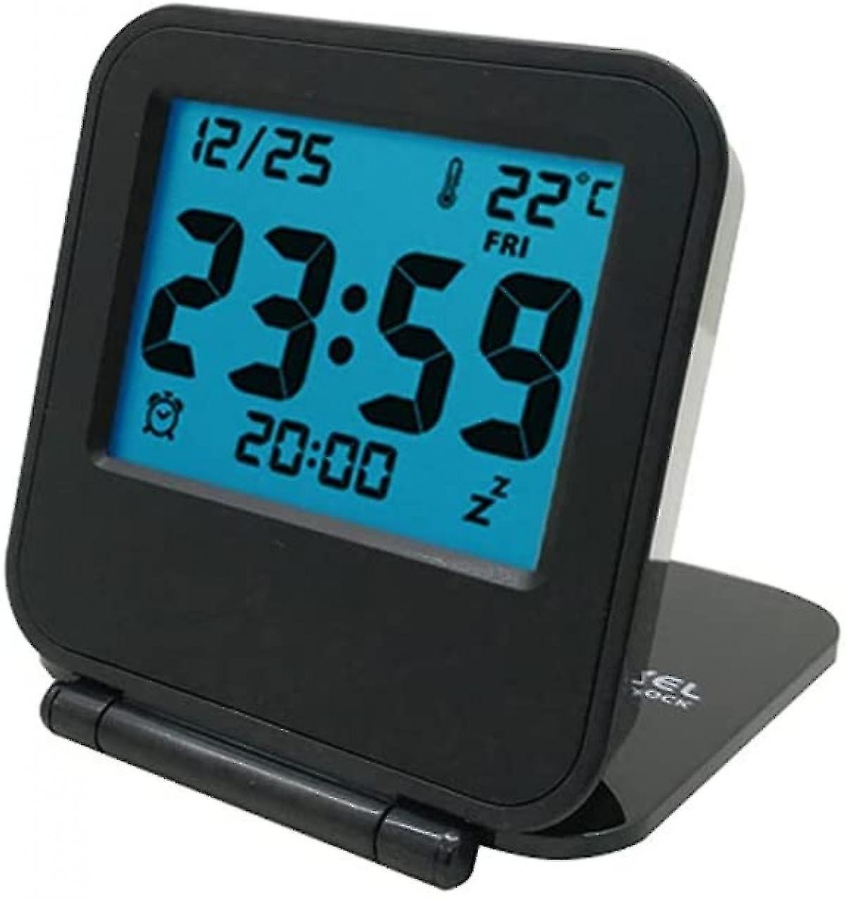 Small Mini Digital Travel Alarm Clocksbattery Operated Travel Clock With Lcd Calendar Temperaturepor