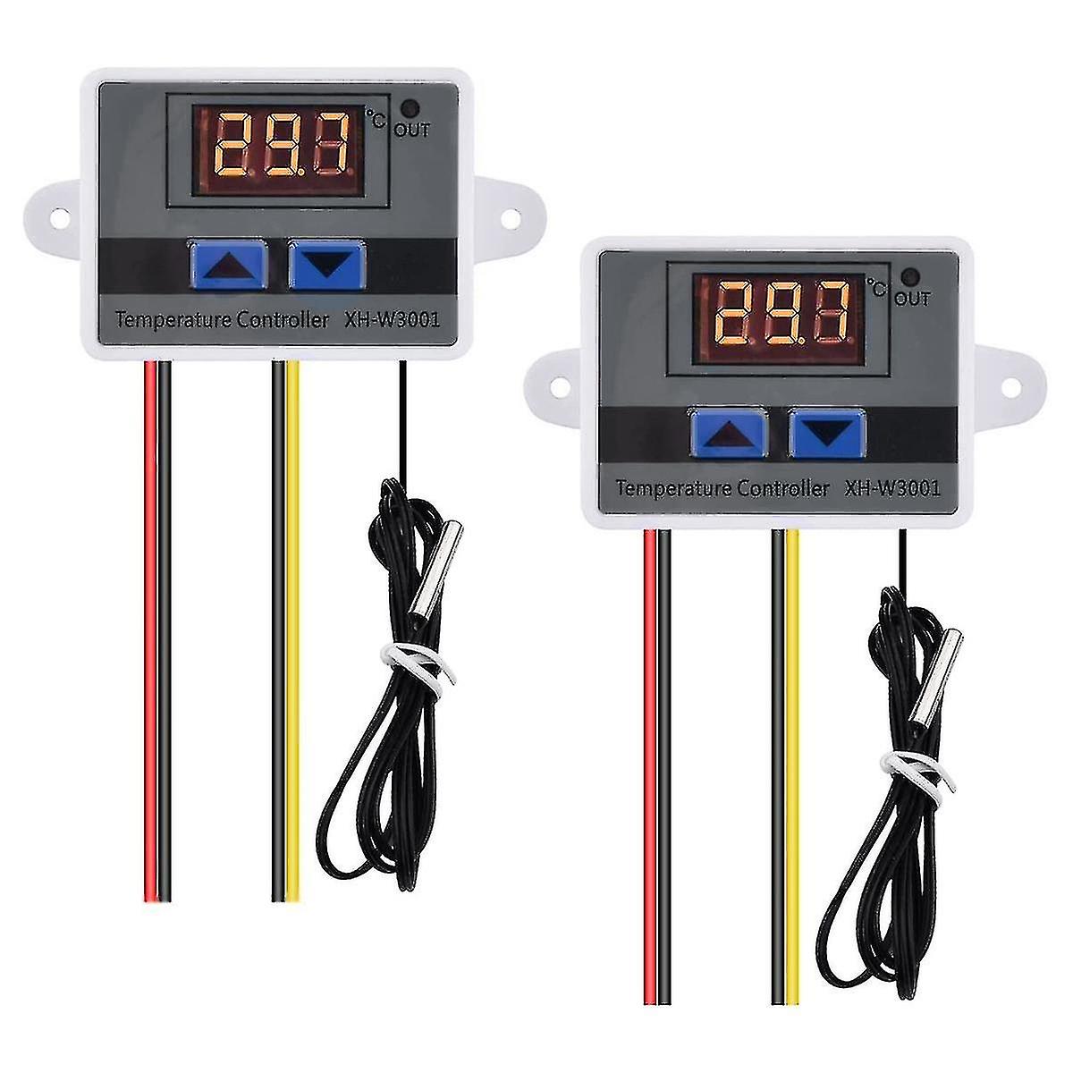 2pcs Xh-w3001 Digital Temperature Controller With Sensor Ac110v-220v Thermostat Temperature Switch