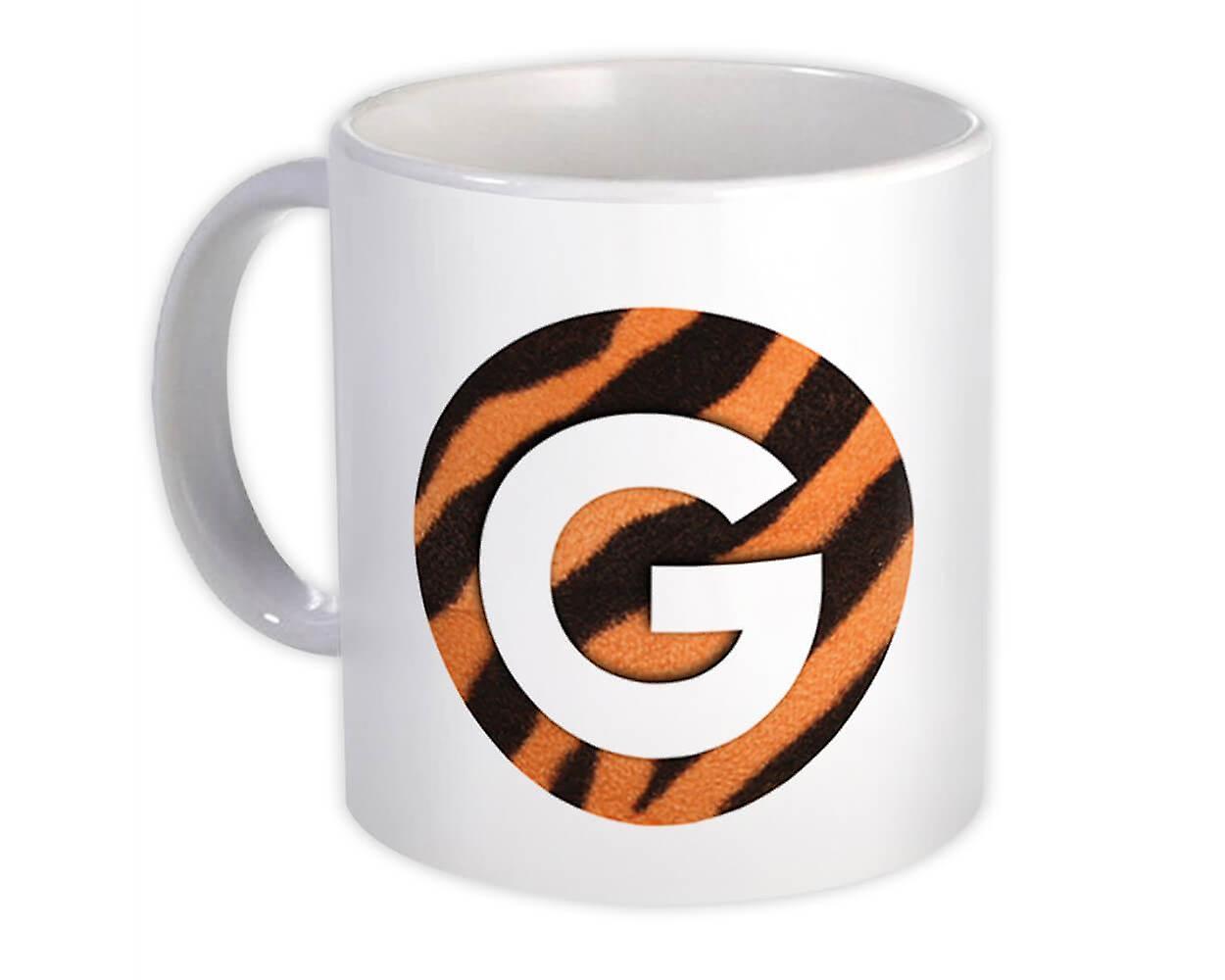 Gift Mug: Monogram Letter G Tiger