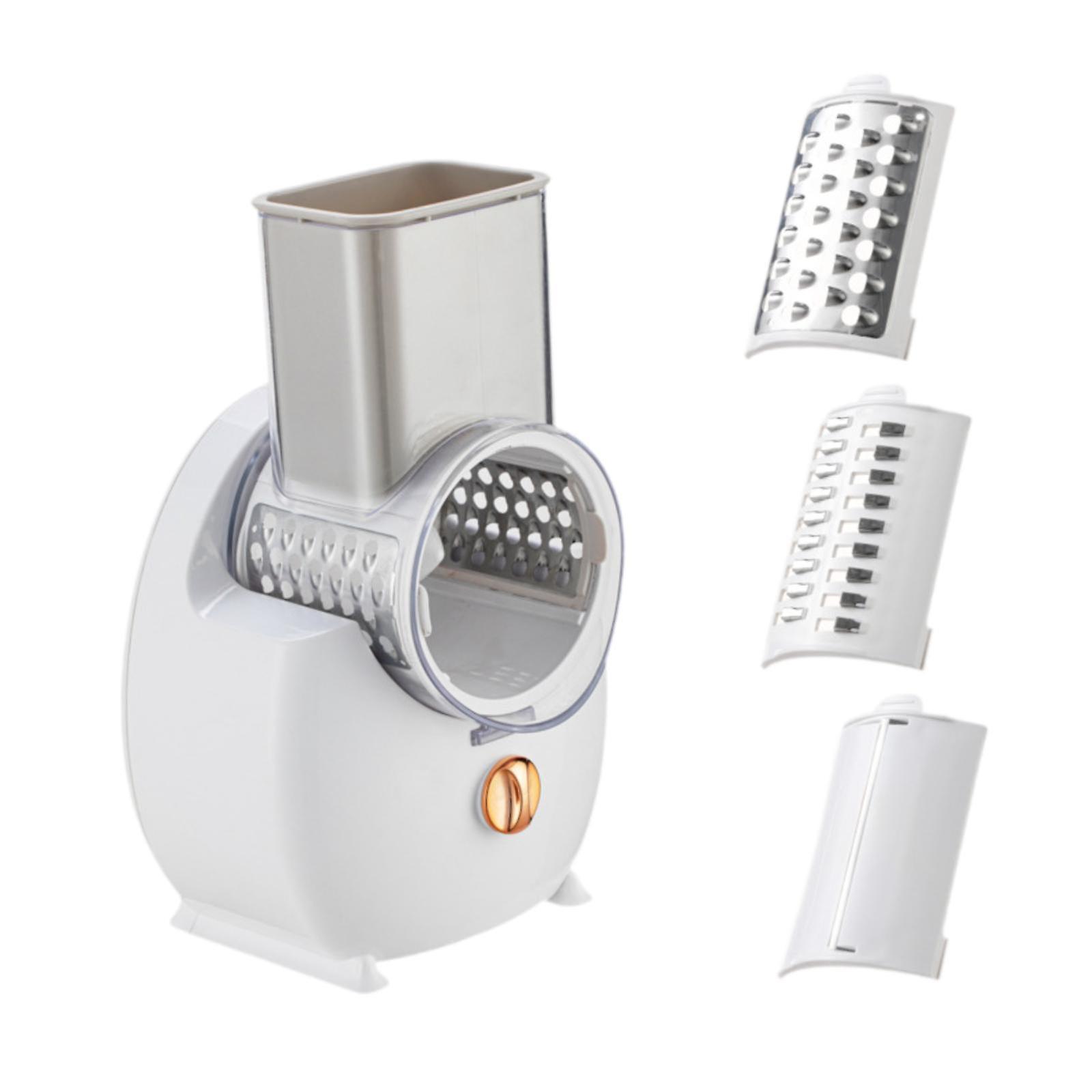 Electric Cheese Graters with Blade 3 in 1 Shredder for Cucumber Nuts Carrots White