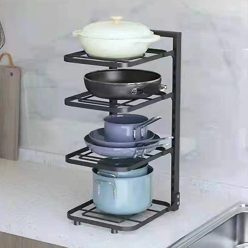 Multilayer Metal Pot Storage Rack 4 Layers 52x27x23cm Strong