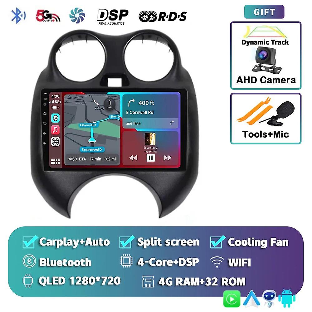 Android 13 Carplay Auto Wifi+4g For Nissan March K13 2010-2013 Car Radio Multimedia Video Player Stereo Gps 2din Head Unit Dsp