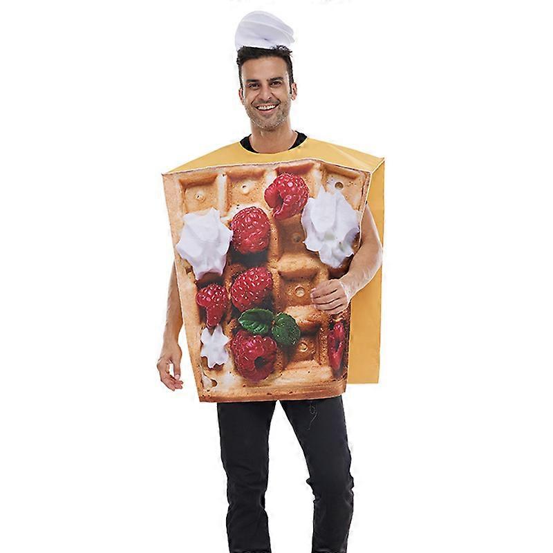 للجنسين التوت الهراء الرجال زي مع قبعة كريم الكبار الغذاء هالوين زي