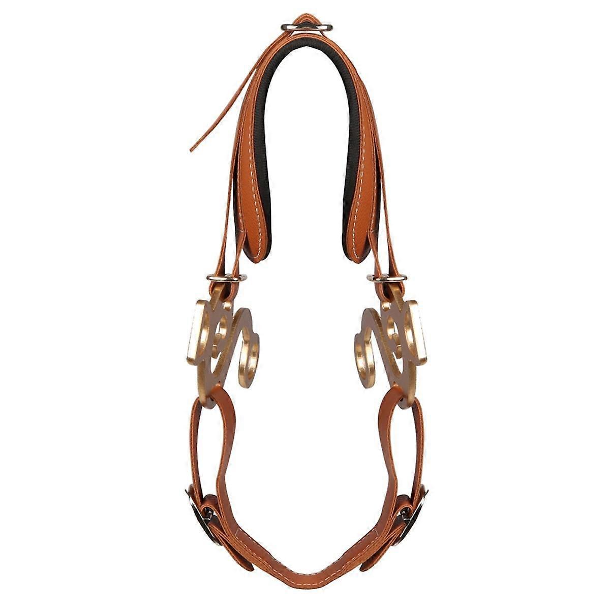 Häst Biter Brun Träns Läder Vadderad Engelska Western Justerbar Nos Curb Chain Ridsport Equipme