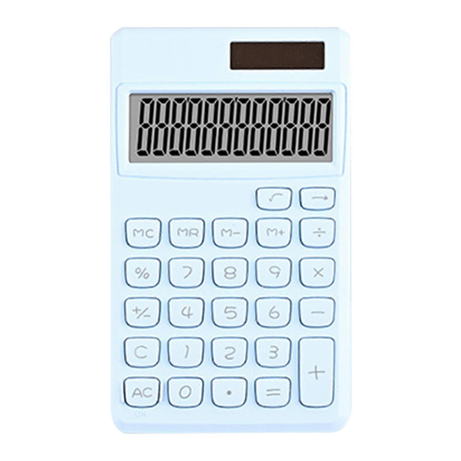 Solar Powered Calculator Large Display Big Buttons Auto Shutdown Clear Large LCD Display Portable Calculator Office Supplies