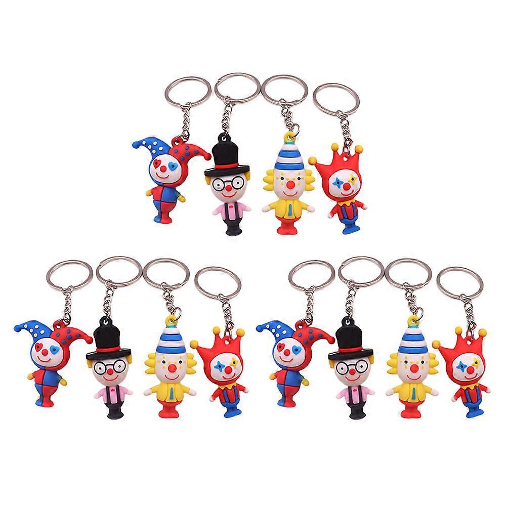 12 Pcs Mens Car Accessories Clown Shape Key Chains Clown Doll Keychains Halloween Key Holder Pumpkin Key Chain