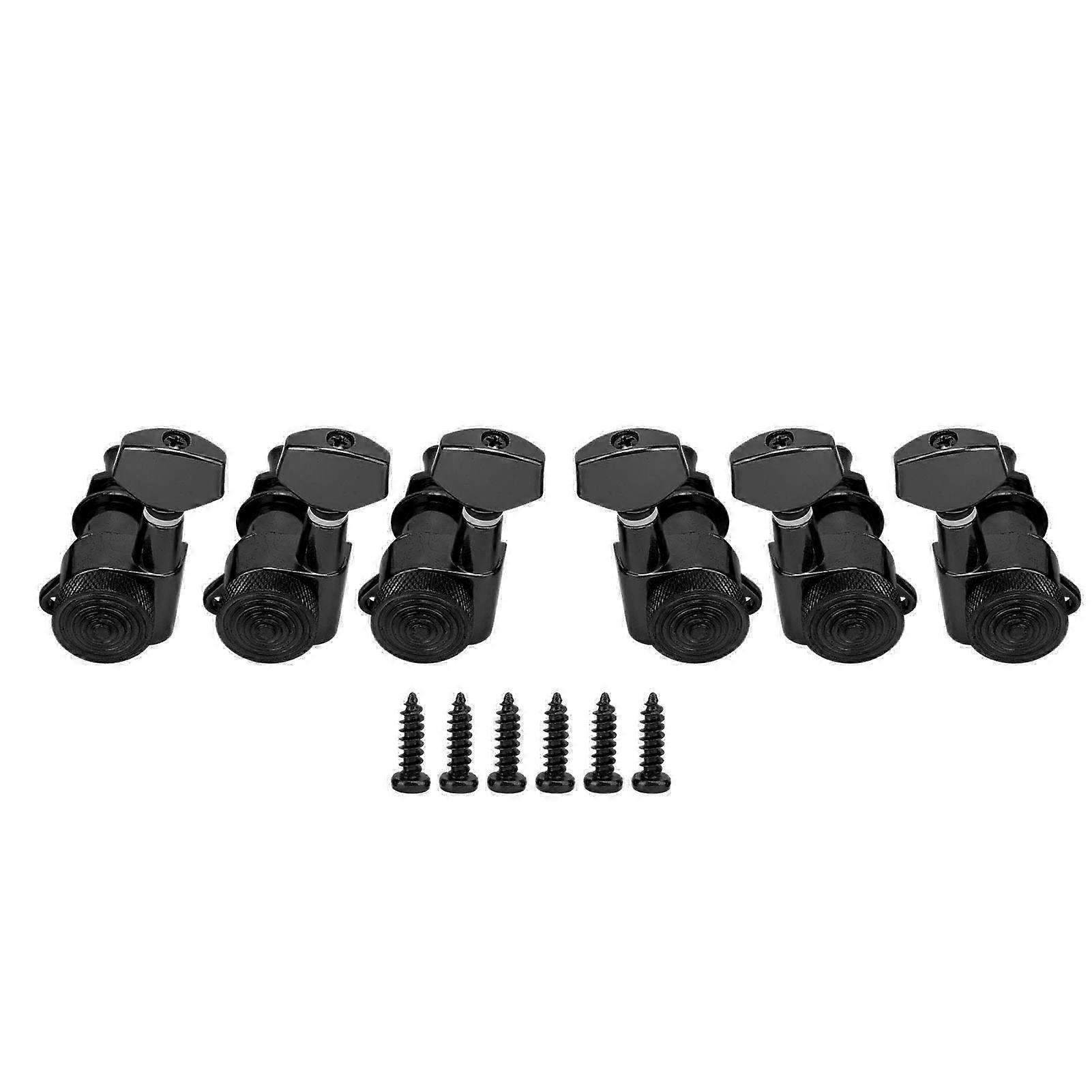 Guitar Locking Tuners Lock String Sealed Tuning Key Pegs Machine Heads Music Accessory XFNHBK(3Pcs Right and 3Pcs Left Tuner )