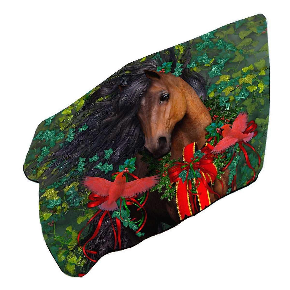Horse Art Morgans Christmas Microfiber Beach Towel