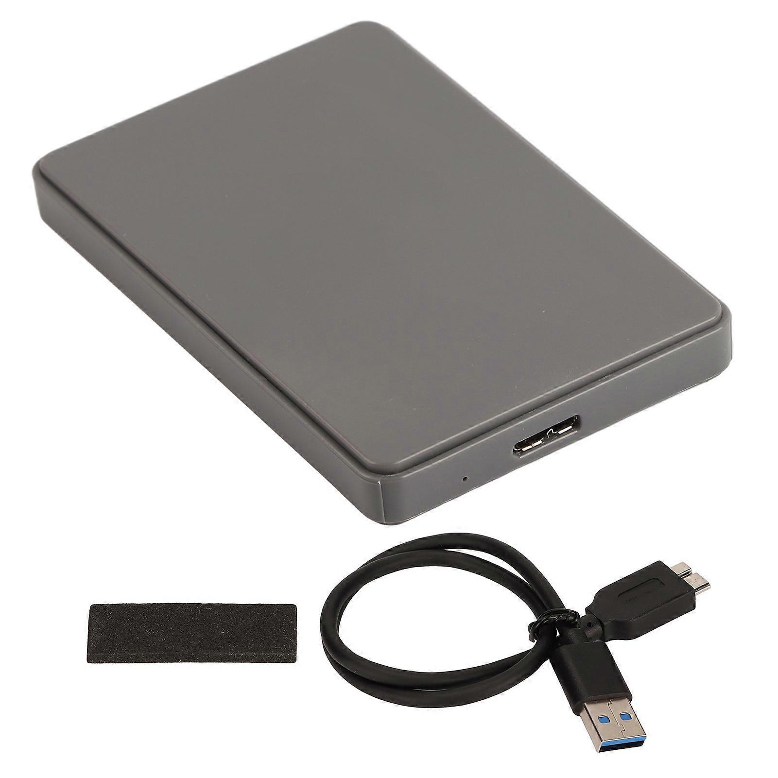 SSD Enclosure Adapter USB3.0 2.5in Mechanical SSD Solid State Sata Serial Port External Mobile Hard Disk Enclosure Grey
