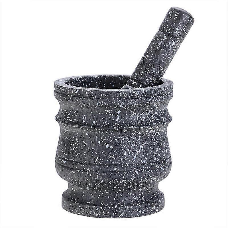 Ensemble de pilon à motif de granit, moulin à épices en pierre, broyeur solide, ensemble de cuisine