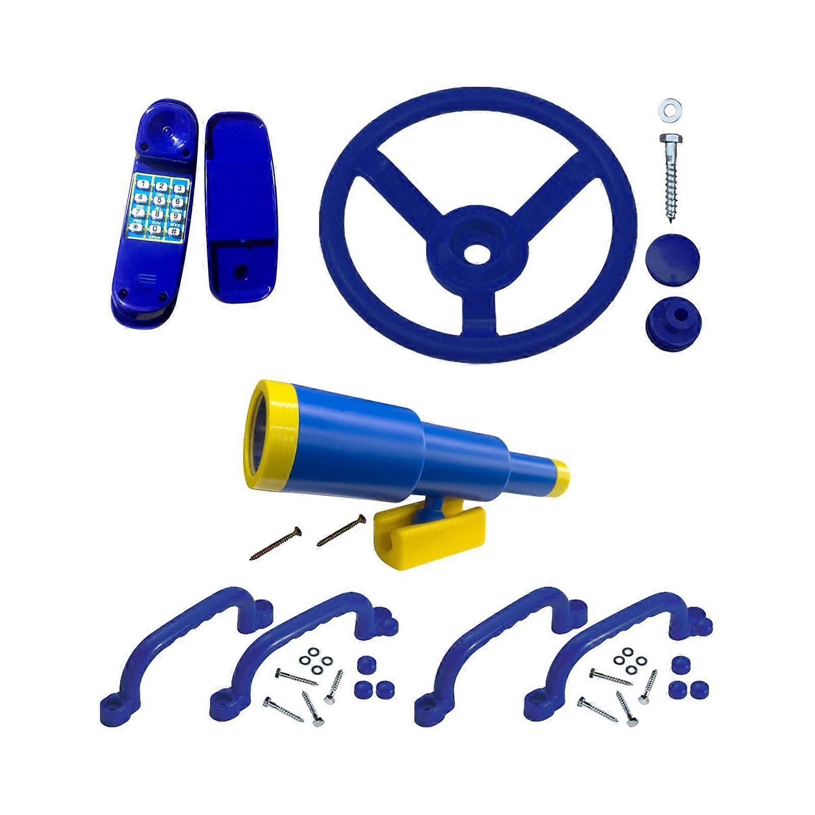 Playground Equipment Set Swingset Telescope for Swing Set Outdoor Playground Blue