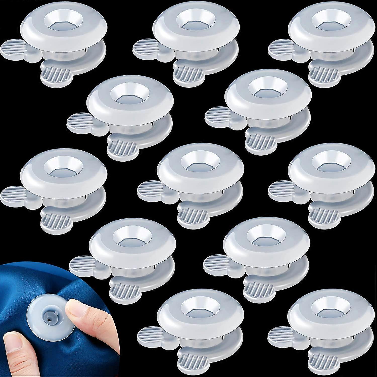 Plastic Comforter Grippers Duvet Button Clips for Inside Corner (12 Pieces)