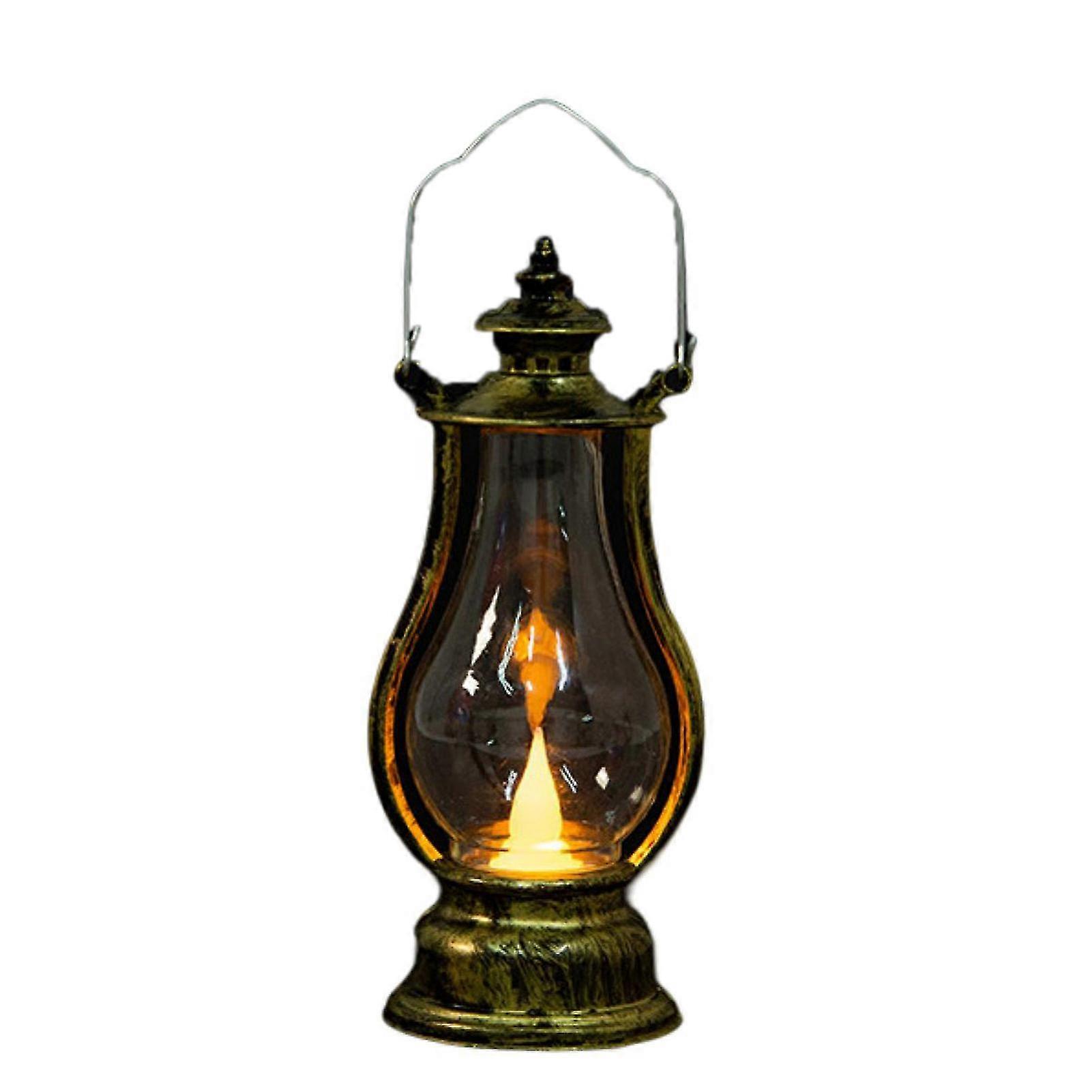 LED Lantern Battery Operated Warm Light Power Saving Handle Home Decoration High Brightness Retro Electronic Candle Lamp