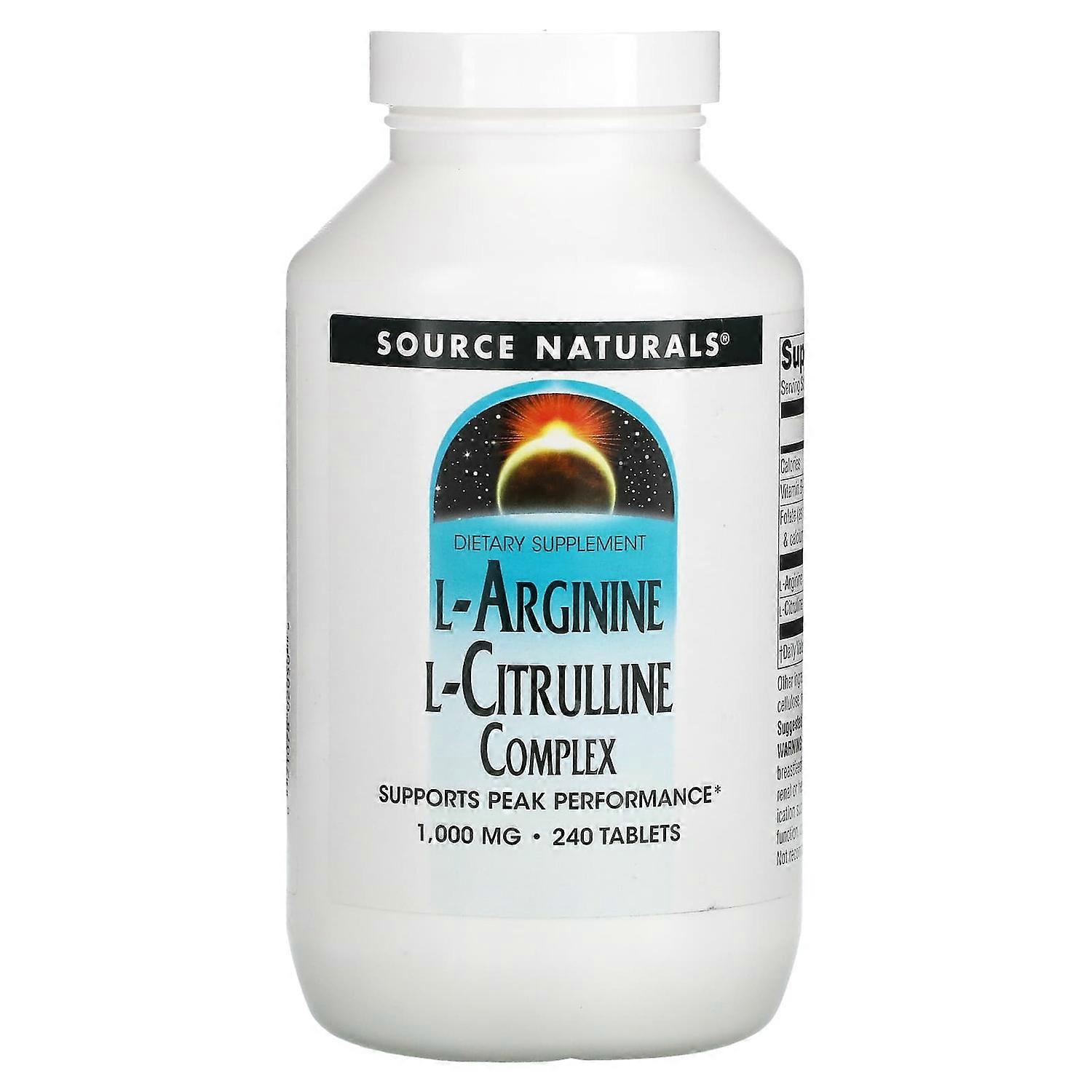 Source Naturals, L-Arginine L-Citrulline Complex, 1,000 mg, 240 Tablets