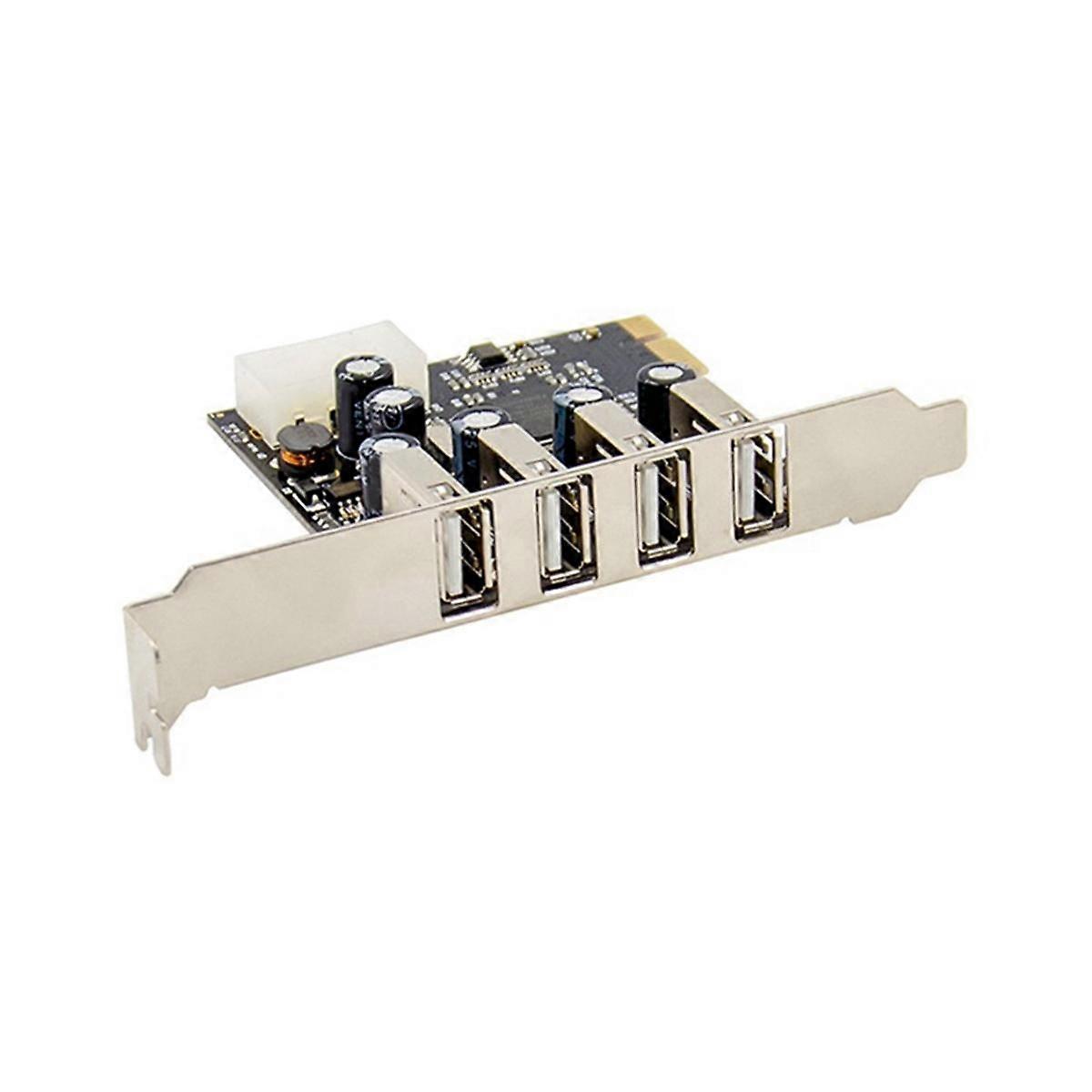 PCI-E to 4 Ports USB 2.0 Converter Card PCIE USB2.0 Adapter Card MCS9990 Chipset Allows Hot-Swapping USB Riser Card