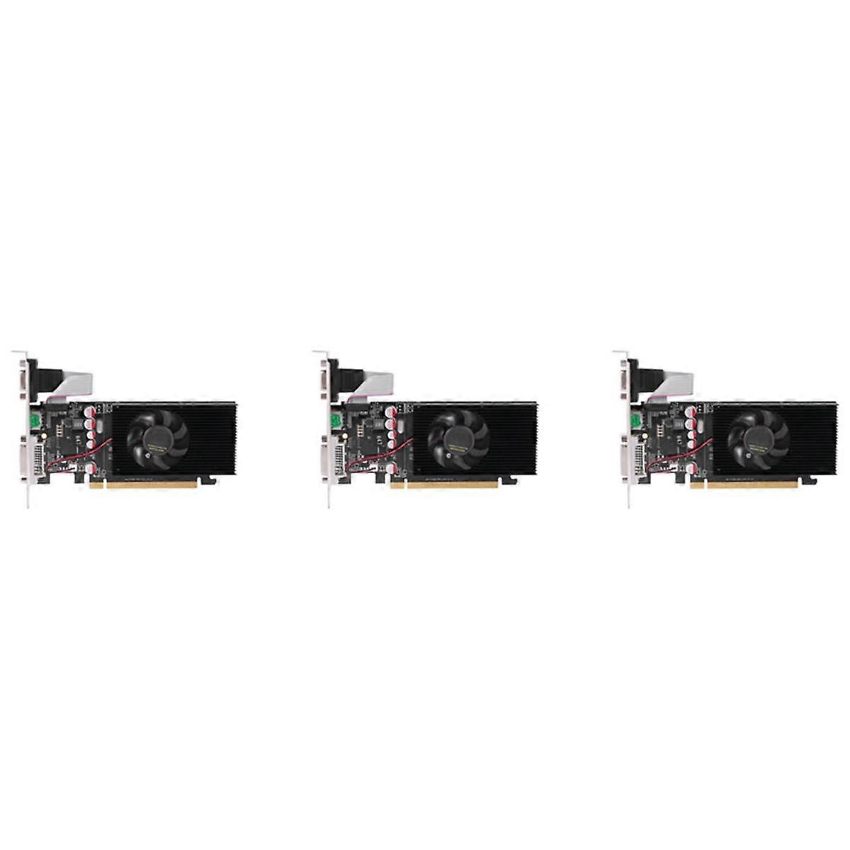 3X GT210 1GB Graphics Cards 64Bit Video Card for GPU PC Games DVI-I -Compatible VGA Used Dual-Scree