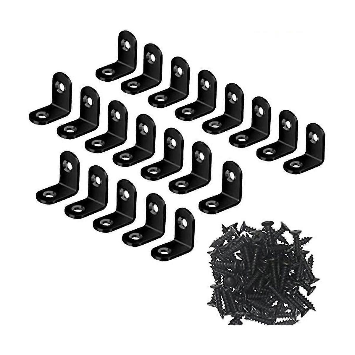 Code d’angle en acier inoxydable noir Table et chaise Pied Joint fixe Compartiment Plateau Coin Joint Har