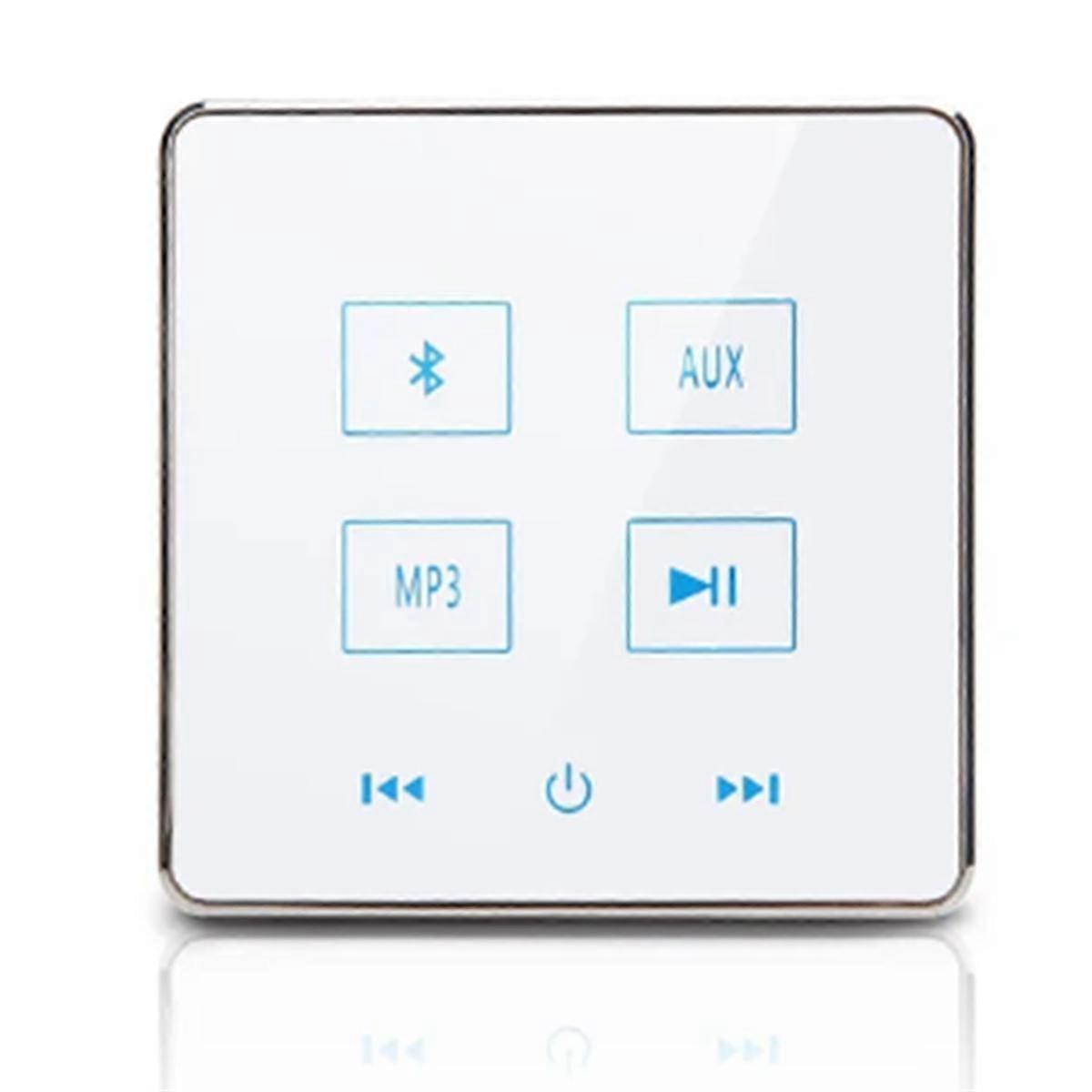 Home Theater Bluetooth Wall Amplifier Touch Screen Music Panel Home Background Audio System Support USB TF Card (Alb)