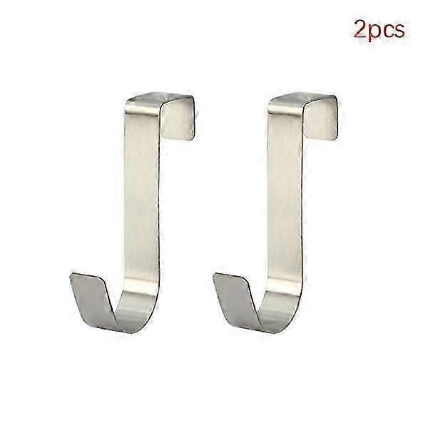 2 stainless steel S-shaped hooks behind kitchen cabinets