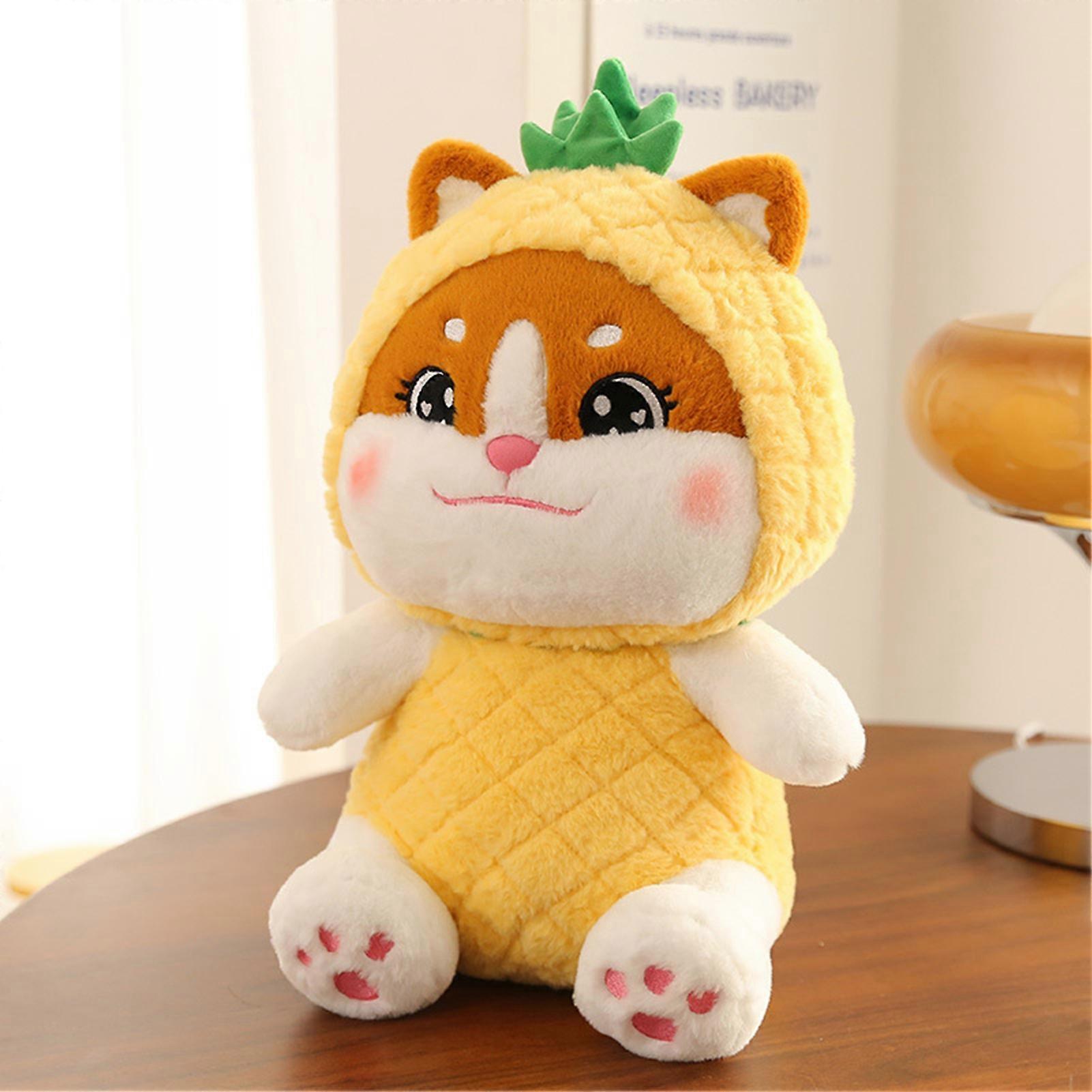 Cute Pineapple Dog Plush Toy Stuffed Animal Doll Lovely Soft Plushie Pillow Cushion Plush Doll for Kids Birthday Children\'s
