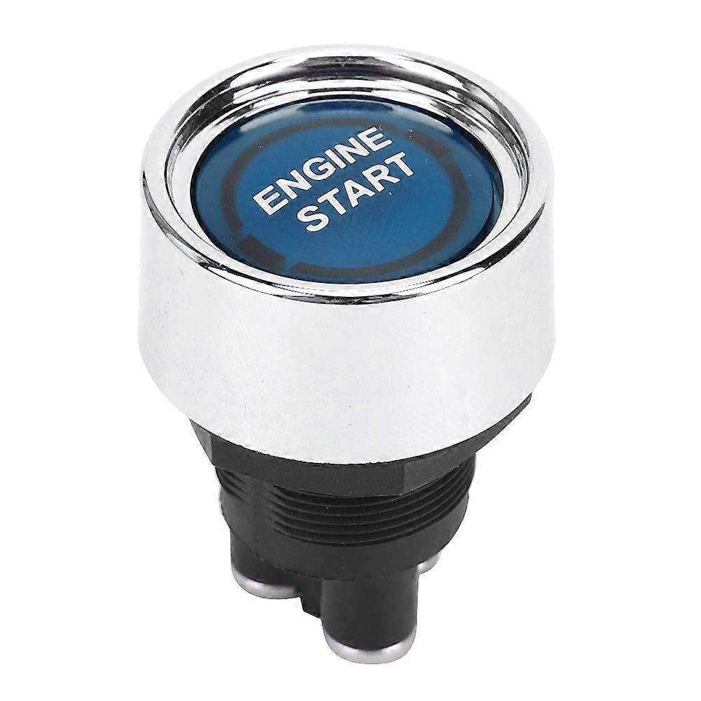 LED Engine Start Switch Ignition Starter Engine Start Stop Button for RVs Racing CarBlue