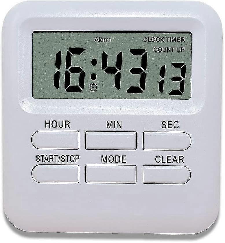 Digital Timer With 3 In 1 Clock/alarm Clock Function,magnetic Kitchen Timer,countdown Stopwatch(white)
