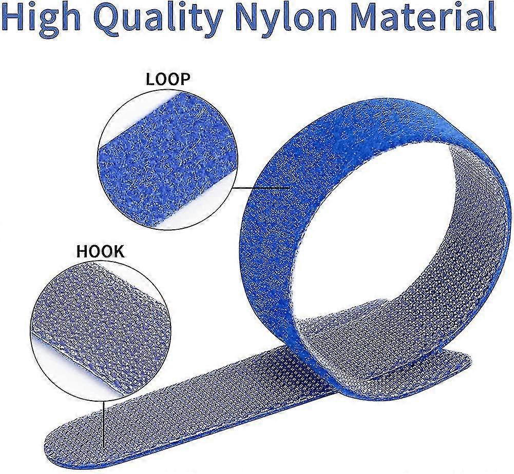 100 Pieces Cable Ties, Reusable Nylon Cable Ties, Adjustable Hook And Loop Cable