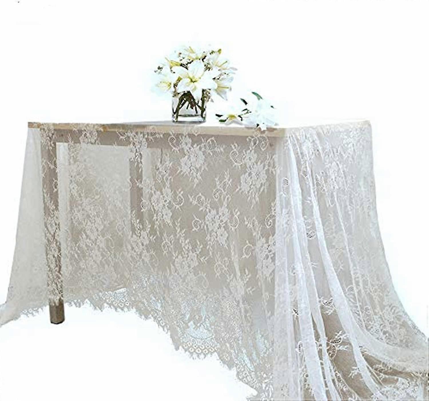 White Lace Tablecloth Wedding Party Banquet Table Cloth Rectangle