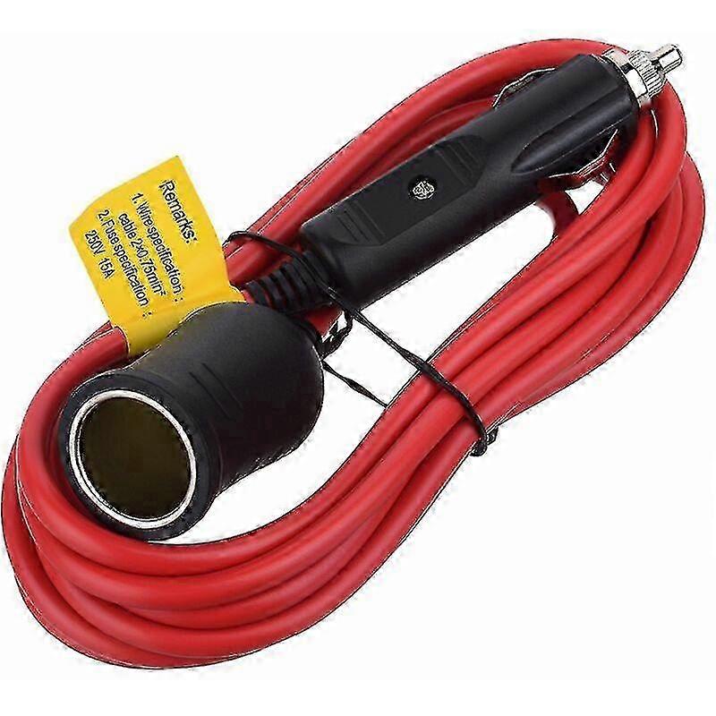 Heavy Duty 12V/24V 12ft Extension Cord with Cigarette Lighter Plug, Model: 10