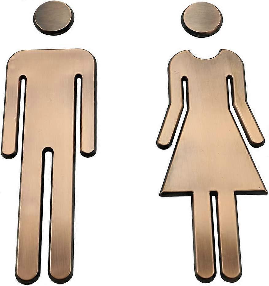 Toiletskilt til dør - badeværelsesdørskilt (bronze)