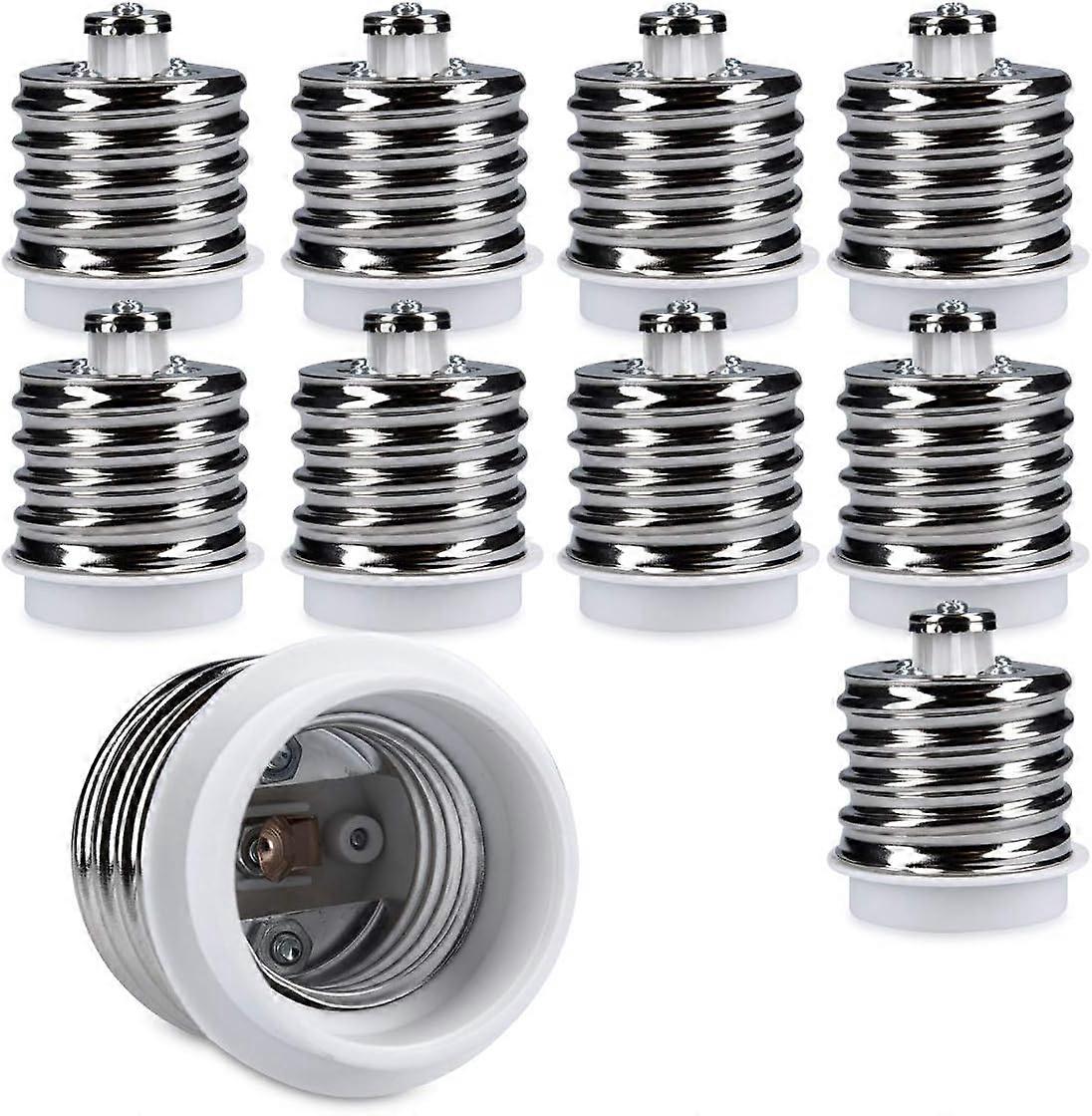 10x Socket Adapter - 10x E40 to E27 Socket Converter - E27 Base Lamp Holder Adapter for Halogen LED Bulb