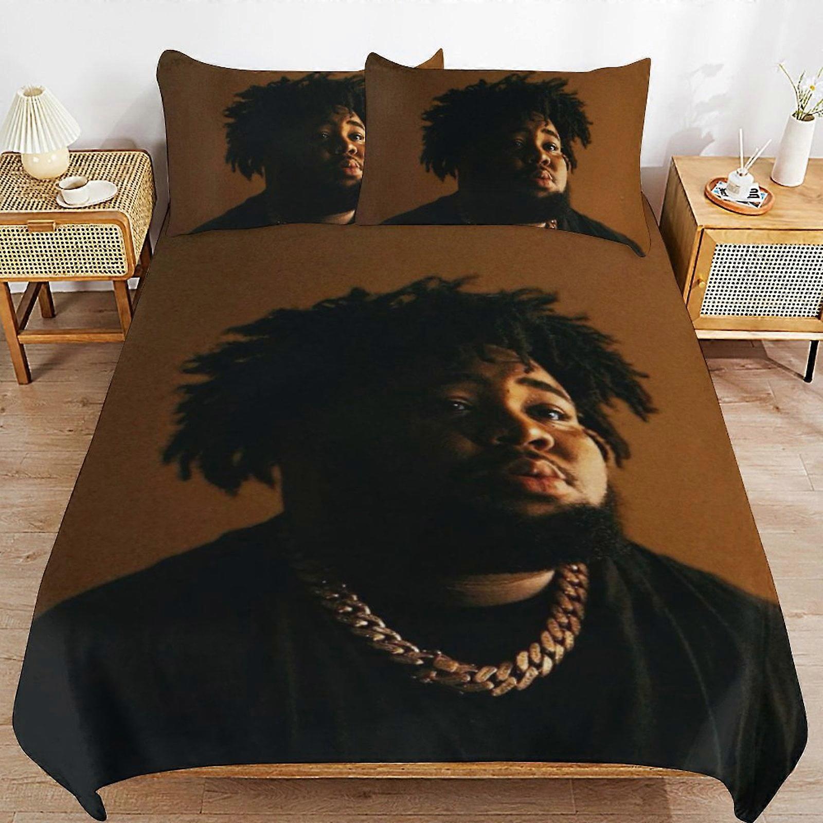 Bedding set WM363 Rod Wave Bedding Set Duvet Cover Comfortable and Lightweight Cartoon Bedding 3 Piece (Multiple sizes to choose from) SW363