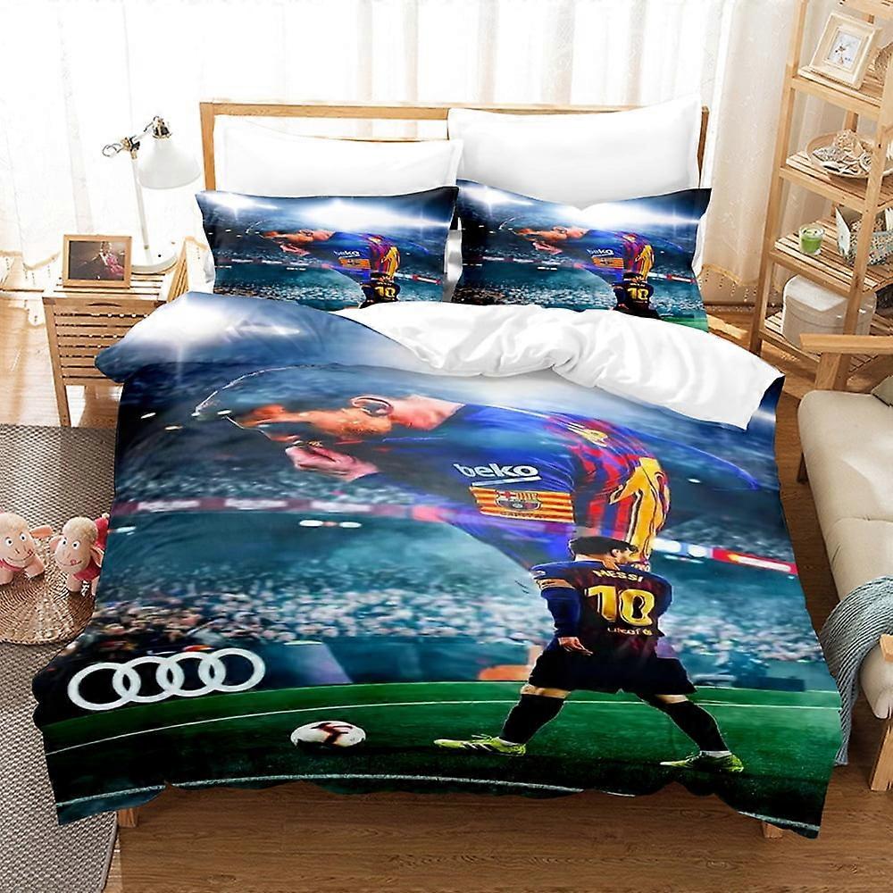 Yt261 Soccer Superstars الفراش مجموعة ثلاث قطع مطبوعة ثلاثية الأبعاد وخفيفة الوزن ومريحة غطاء لحاف غطاء وسادة CX261