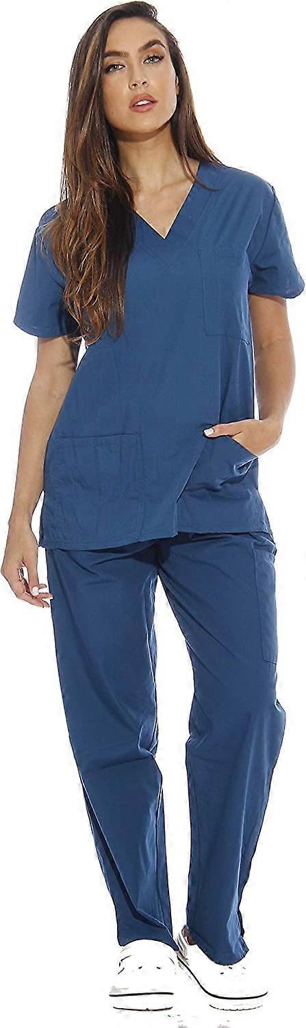 Γυναικεία Σετ Peeling Pocket Medical Scrubs (V-λαιμόκοψη με cargo παντελόνι)