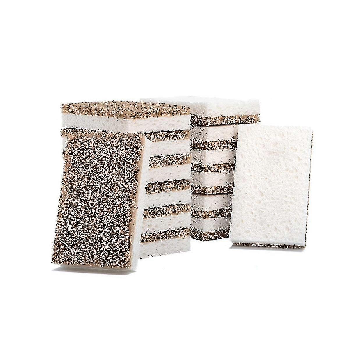 16pcs Biodegradable Compostable Cellulose Kitchen Sponges Coconut Scrubber - Eco Friendly Sponge Fo