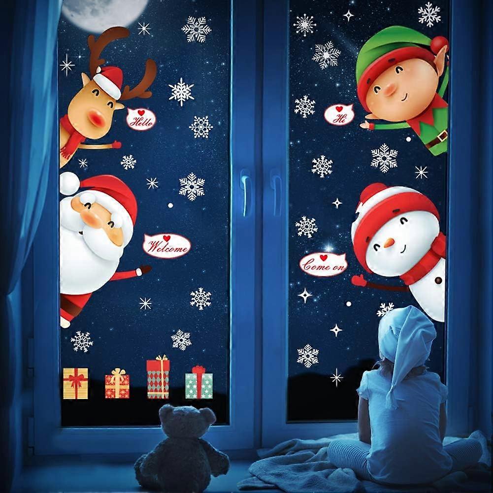 Snowflakes Window Clings Αυτοκόλλητα Decal - Christmas Winter Wonderland Decorations (1 πακέτο)