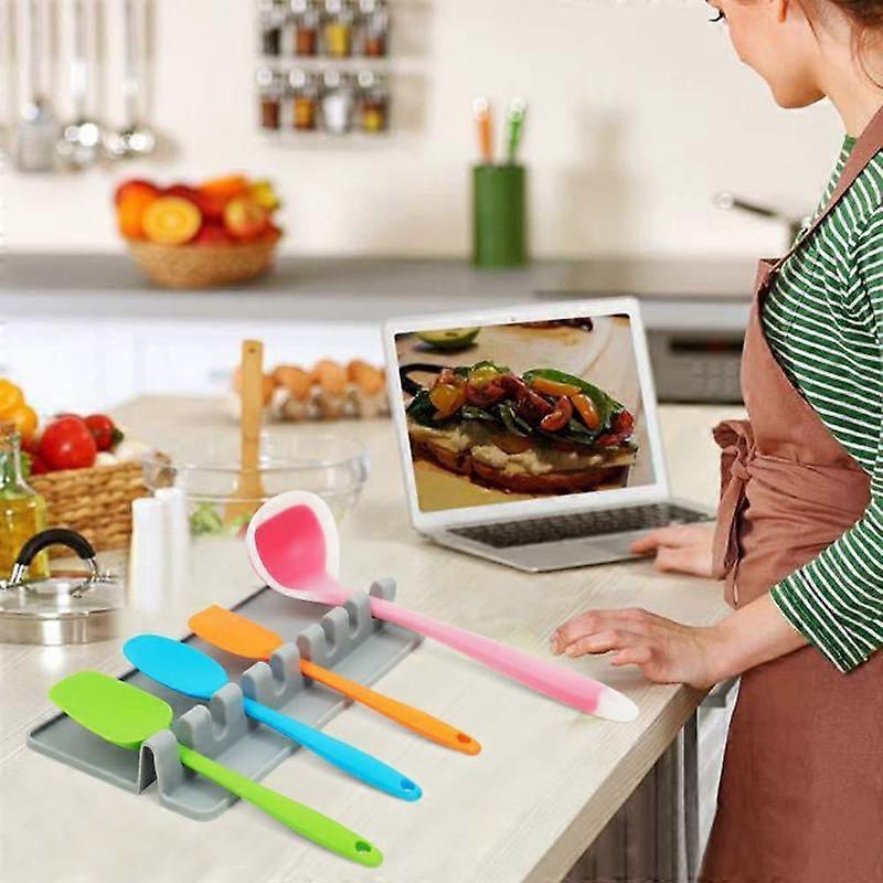 1pcs Kitchen Cooking Tools Kitchen Silicone Spoon Rest Utensil Spatula Holder Kitchen Storage Accessories Kitchen Aid Tools