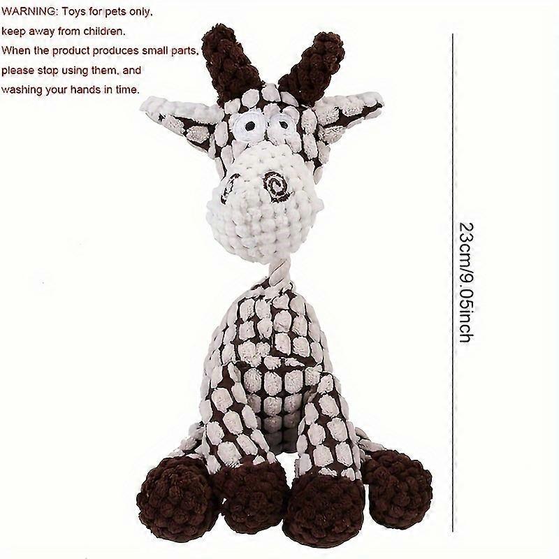 Durable Corduroy Donkey Chew Toy - Squeaky Plush Bone for Puppy Training & Dental Health - Engaging Playtime Accessory